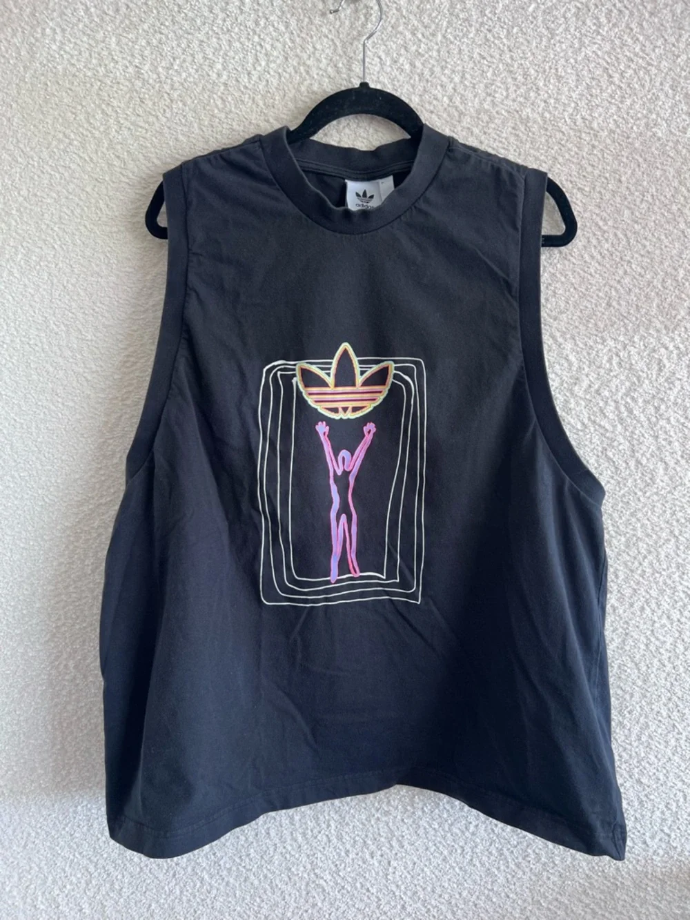 Adidas Unisex Love Unites Black Tank Top‎ 100% Cotton Size 2X